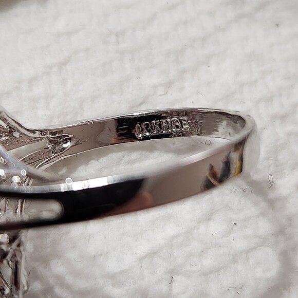 HOLD 1997 Vintage Marquise Amethyst Cluster Ring Stamped "18KGE" "KAOS" Size 9 - Picture 12 of 14